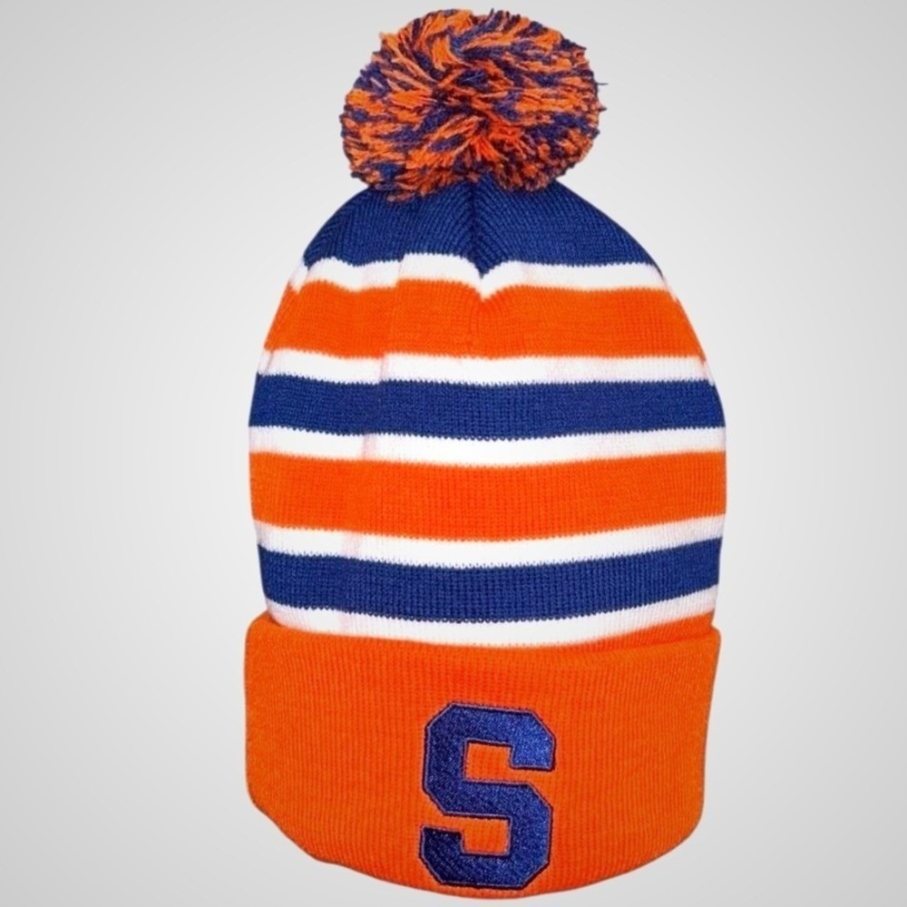 Syracuse University Alumni Pom Pom‎ Beanie Orange Blue Knit Hat NCAA